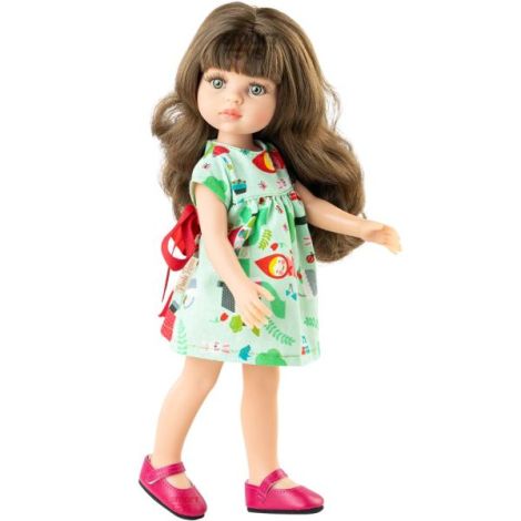 Papusa Carol, 32 cm, in rochie verde cu funda rosie  - Amigas, Paola Reina - imagine 6